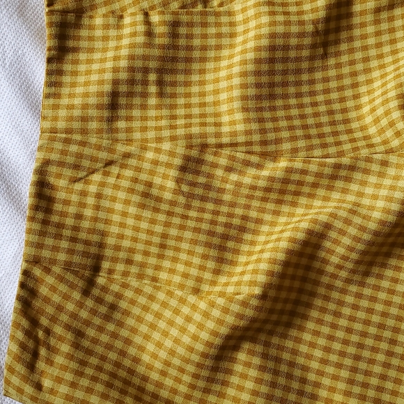 PLT Yellow Check Wide Leg Pants - Picture 6 of 8